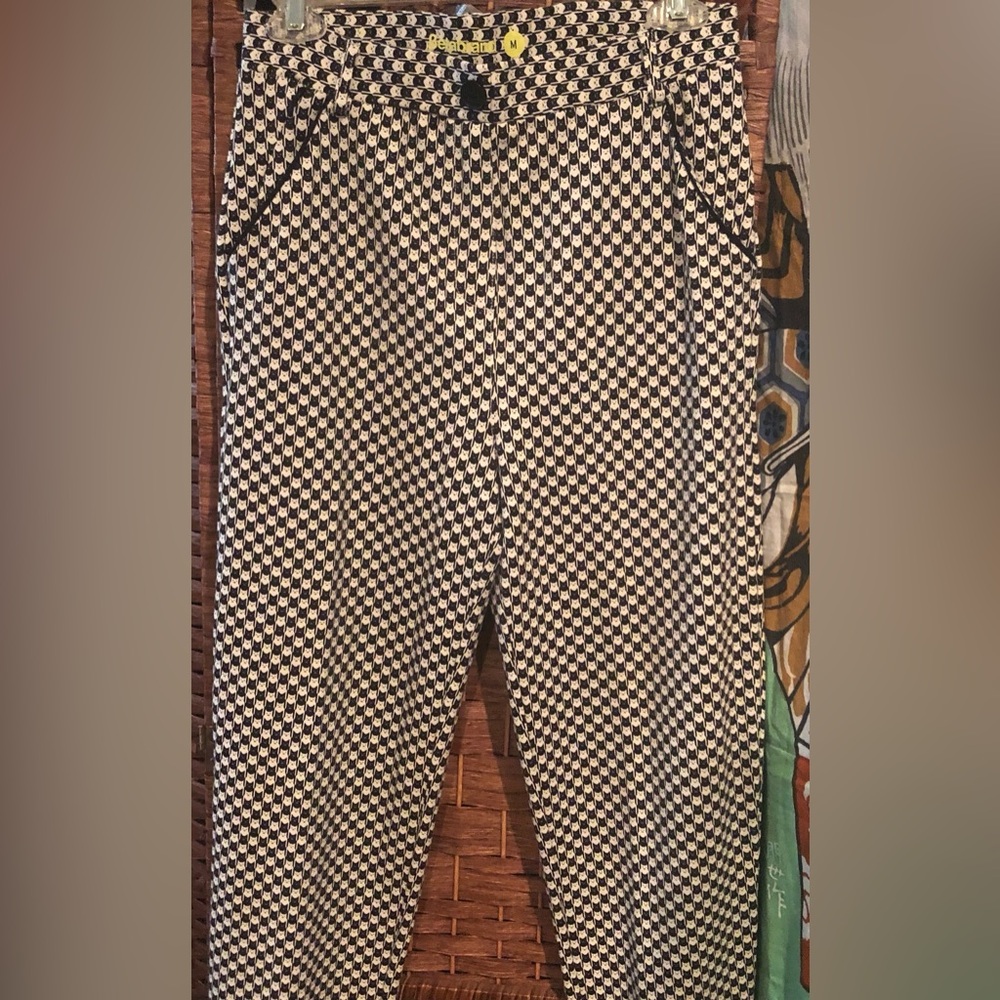 Catstooth Pants Betabrand Yoga Pants w/Pockets, B/W Pull-On